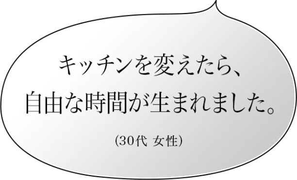 キッチンを変えたら、自由な時間が生まれました。（30代 女性）